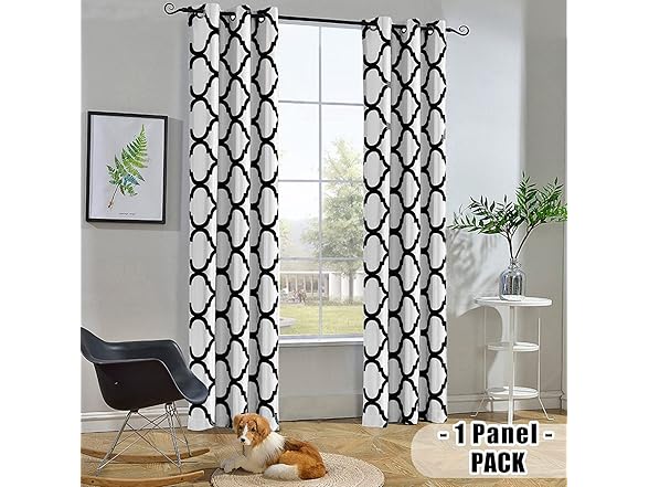 Melodieux White/Black Blackout Curtain 42"x63"