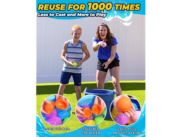 Reusable Water Balloons:16 Pack Refillable