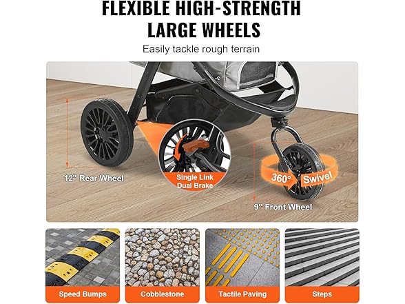 VEVOR Pet Stroller - 75 LB MAX