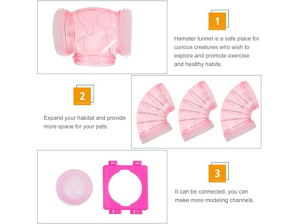 POPETPOP 1 Set Hamster Tubes Connection Plat