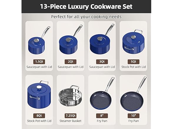 Nuwave Lux 13pc Forged Lightweight Cookware Set
