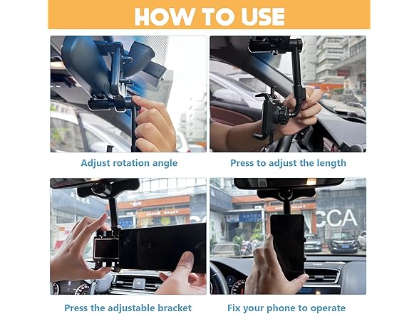 ZoyShop Rearview Mirror Phone Holder, 36