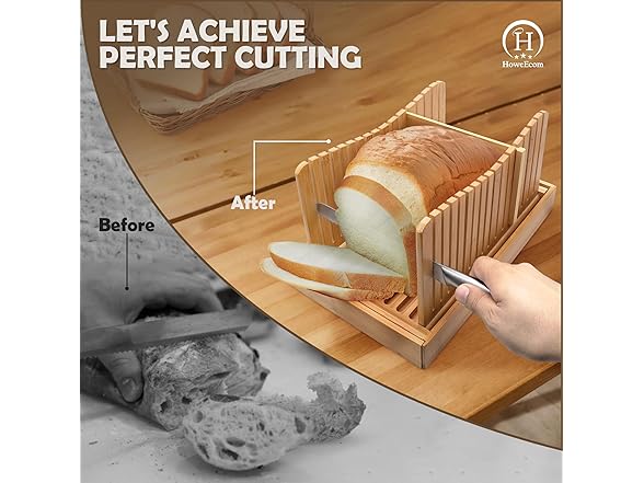 HoweEcom Bamboo Bread Slicer,