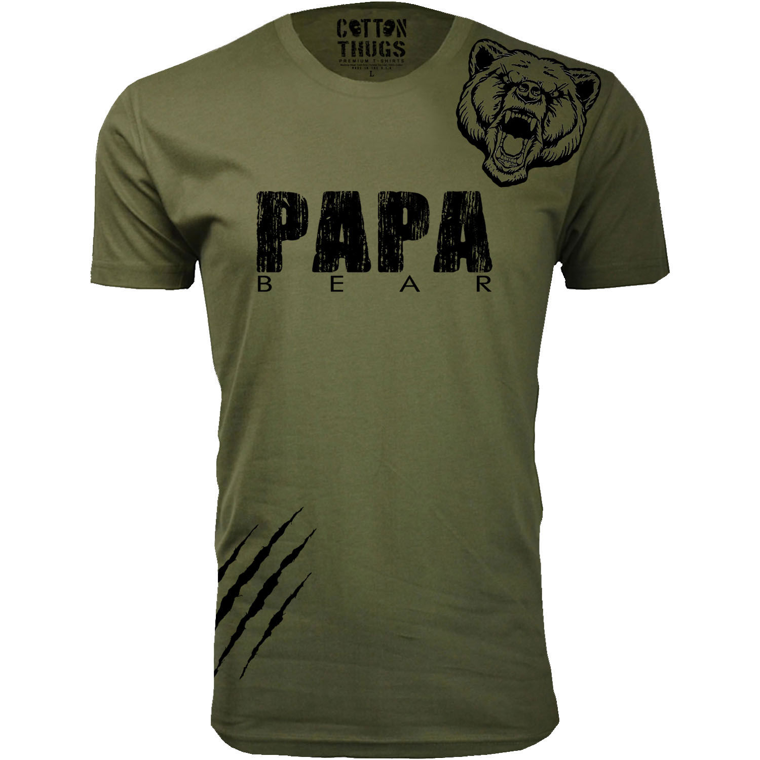 Papa Bear Scratch Father Day T-Shirt - Gallery 19