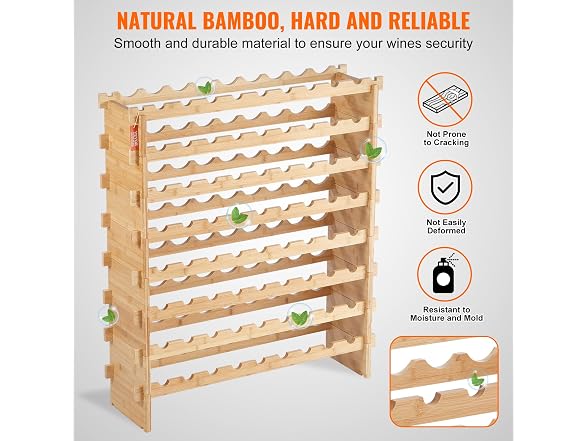 VEVOR 72 Bottle Stackable Modular Wine