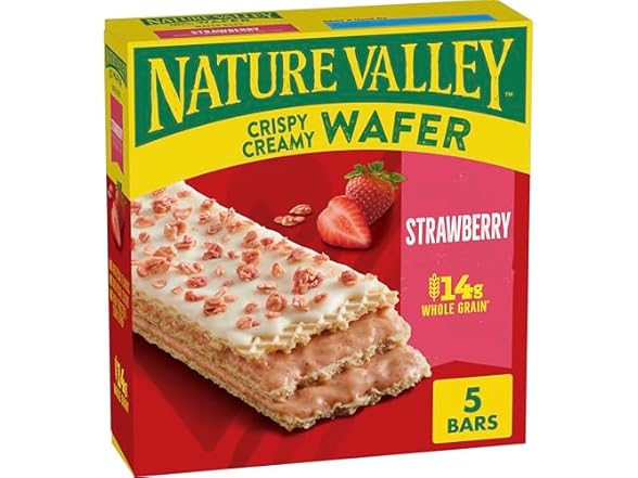 5CT Nature Valley Crispy Creamy Wafer Bars, Strawberry