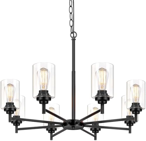 Sucolite KN0001 8-Light Chandelier,Black