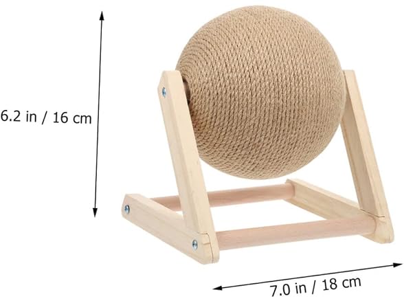 SUPVOX Cat Scratcher Toy 6.69 Inch Sisal Rolling Ball