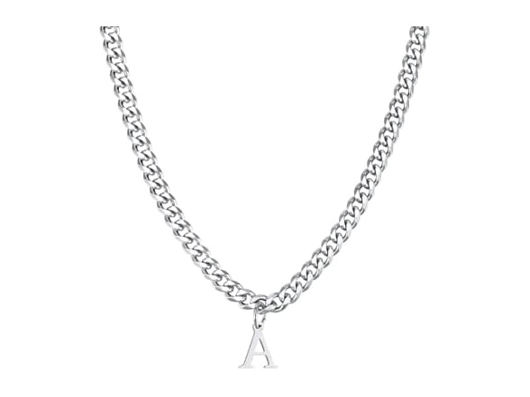 Stainless Steel Initial A-Z Necklace (W)