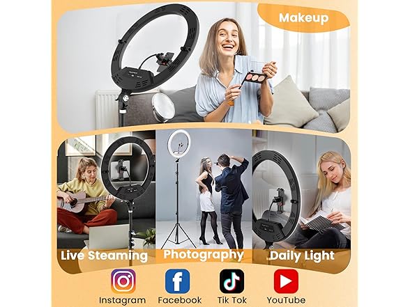 Auriani 22" Foldable Ring Light with Stand