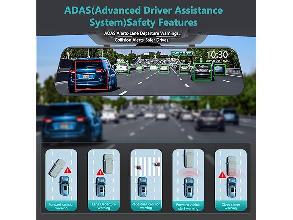 Roadwitness 4K Rear View Mirror Camera | 12in