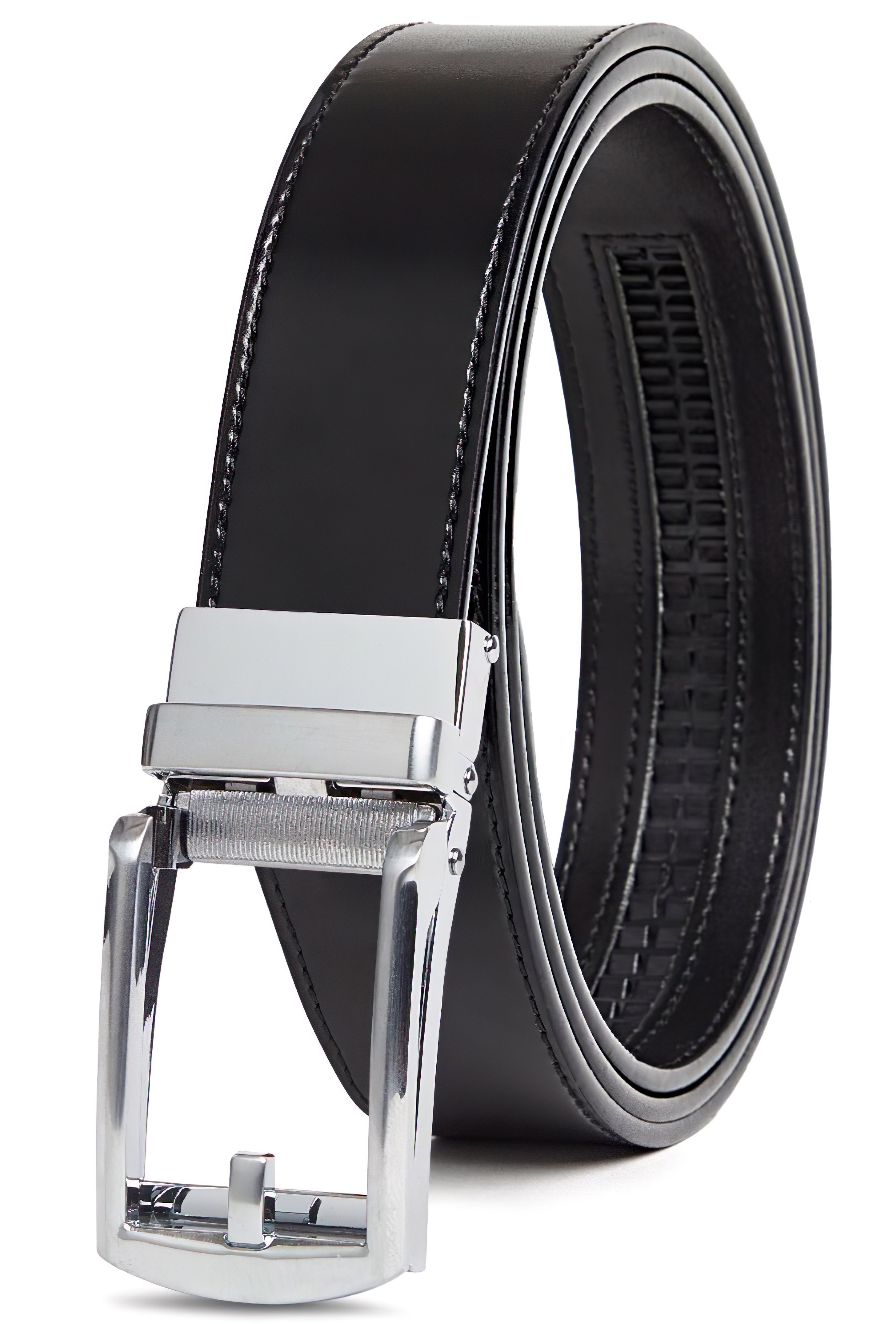 Carlo Fellini Mens Leather Ratchet Belt - Gallery 36