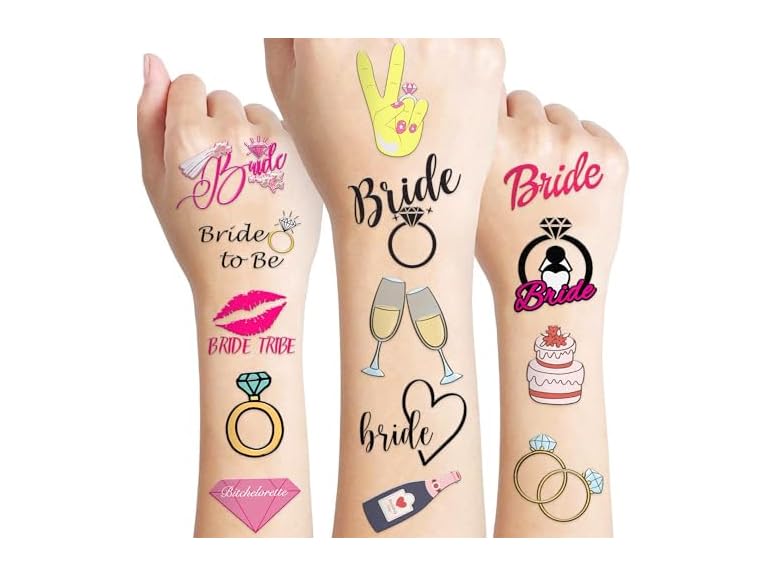 100 PCS Funny Bride Tribe Temporary Tattoos'