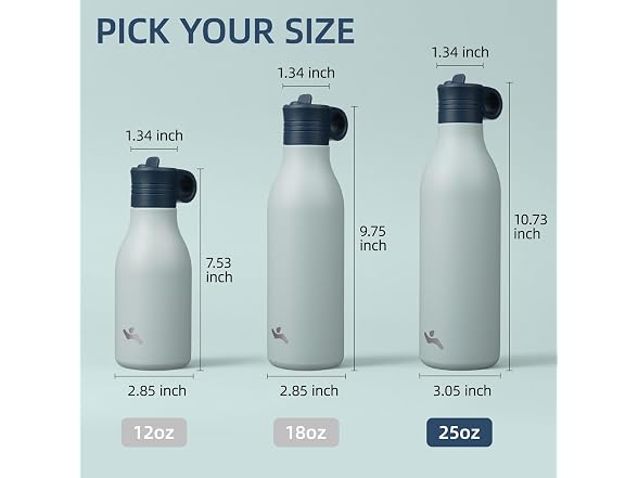 Konokyo 25oz Travel Water Bottle Storm Blue