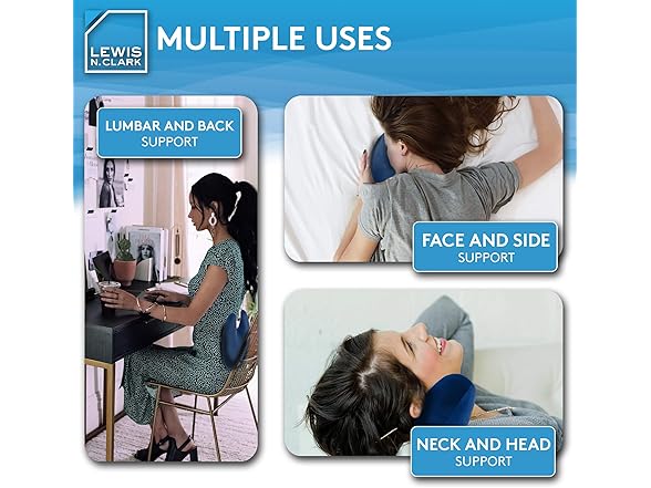 Lewis N. Clark Mood Neck Pillow, Blue