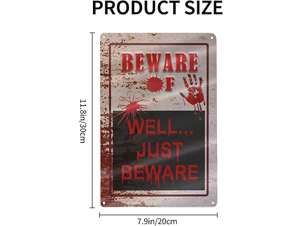 Halloween Metal Signs 12x8 2Pcs