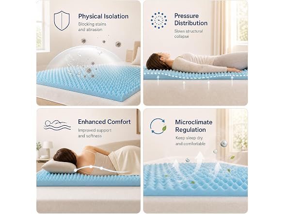 Geekman 3-Inch Gel Infused Memory Foam Mattress Topper for Twin
