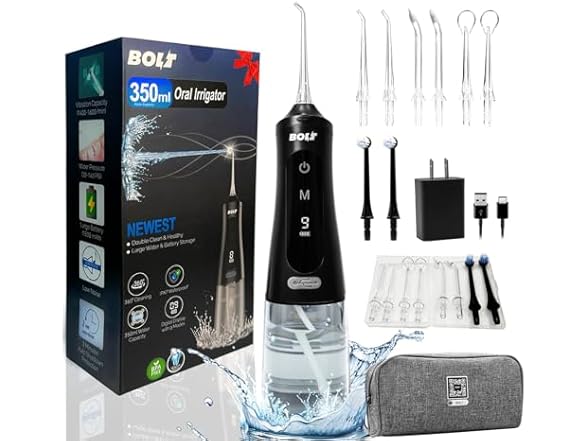 BOLT 350ml Oral Irrigator - 9 Modes