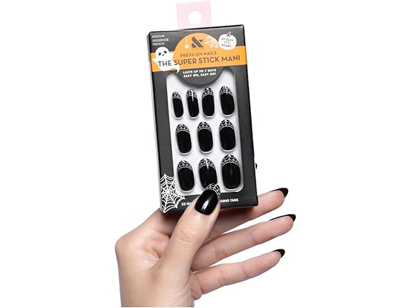 Olive & June Super Stick Mani Press-On Nails Spiderweb French