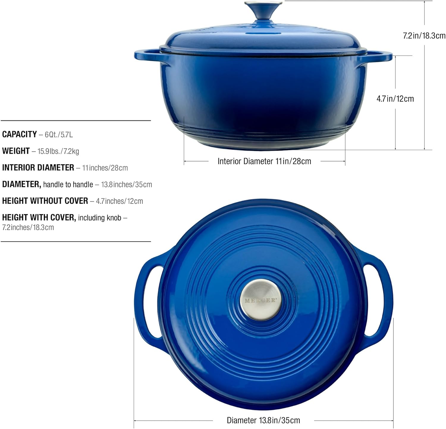 Enameled Cast Iron Round Dutch Oven, 6 qt - Gallery 10