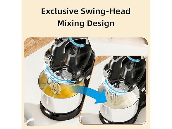 Stand Mixer Electric Kitchen Mixer, 3.2 QT Auto-Rotating Bowl & Beater Tilt-Head 2-IN-1 Standing Hand Mixer, 250 Watt 5-Speed with Turbo Boost Household Mixer with Beaters & Dough Hooks for Baking (Open Box)