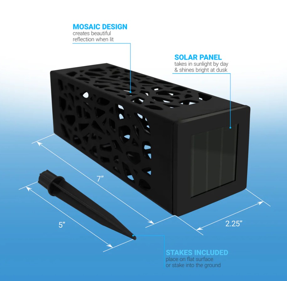 Aduro 2 Pack Solar Powered Outdoor LED Path Lights - Gallery 8