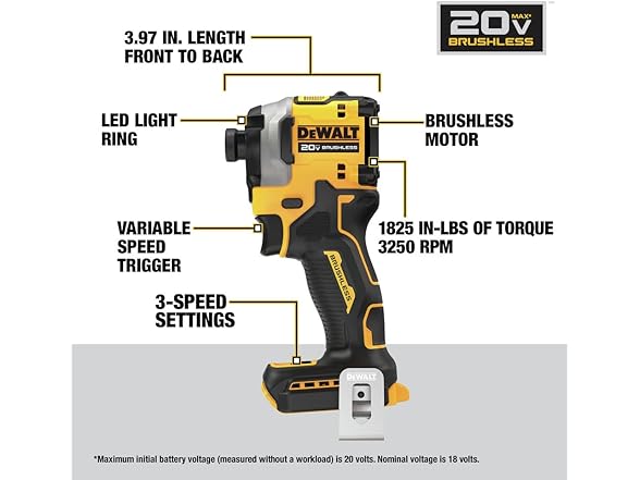 DEWALT DCF850B 3 Speed Impact Driver