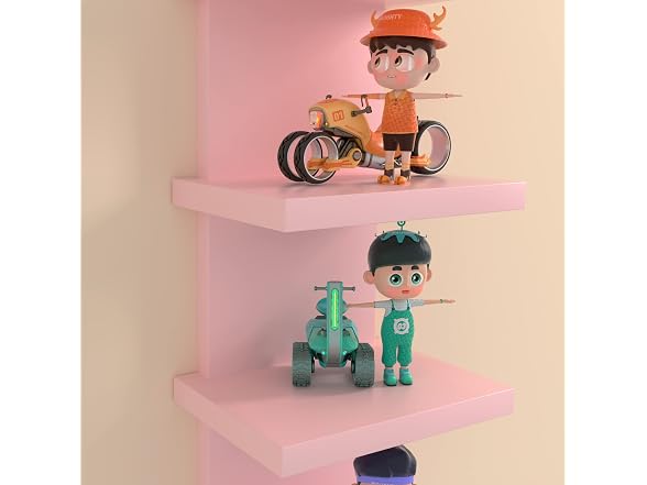 Bloddream 5-Tier Wall Shelves Pink 30.7
