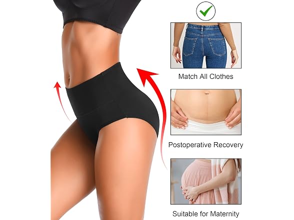 Asimoon Women (XL) Tummy Control Underwear Briefs
