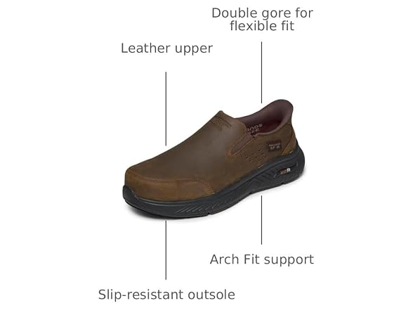 Skechers Men's Work Arch Fit Crosser SR Safety Toe Slip Ins CDB