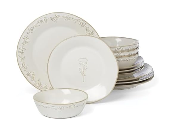 Lenox Dinnerware Set, Homespun 12-Piece Set White