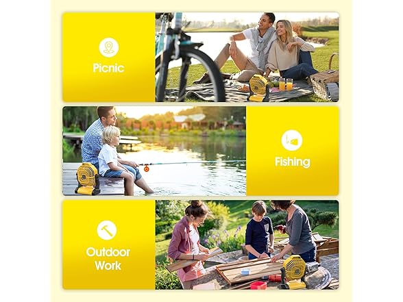 JINLICTE Camping Fan with LED Lantern