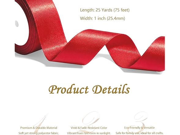 Tiergrade Red and Black Satin Ribbon 1 Inch x 4