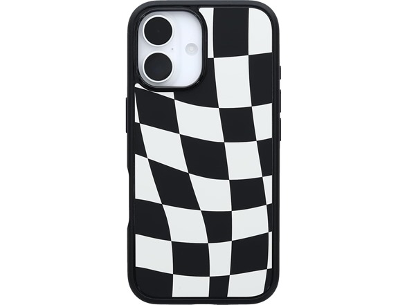 Wavy Black & White Checkerboard Pattern