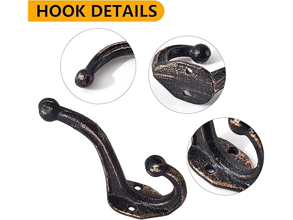 rumdraw 5-Pack Rustic Wall Hooks