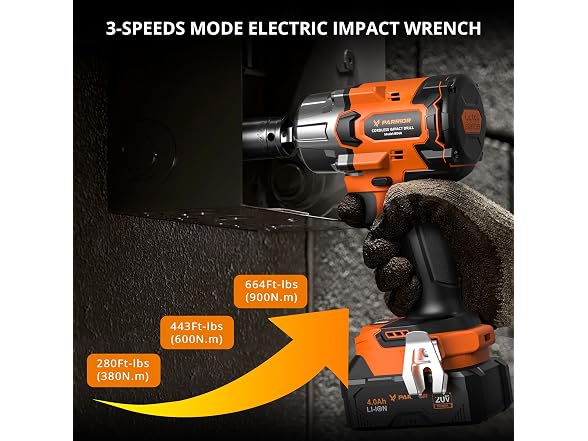 PARRIOR USPRIW01 20V Cordless Impact Wrench Kit
