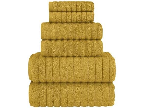 Elegant Comfort 100% Turkish Cotton Corduroy Towels, Gold