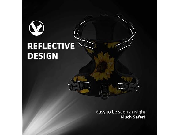 Reflective Vest Harness Autumn Sunflowers Ad