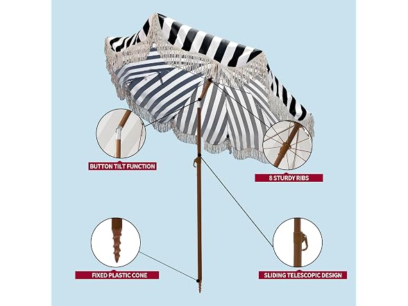 Rayjee 6.5FT Boho Patio Umbrella
