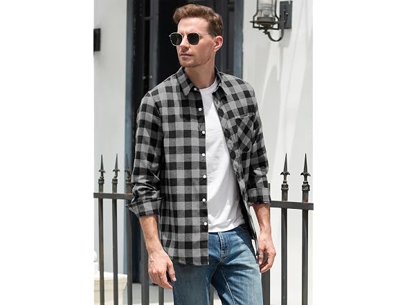 Sangtree Men (XXL) Flannel Long Sleeve Down Shirts