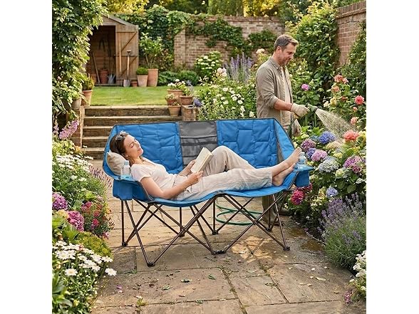 SUNNYFEEL Blue Loveseat Camping Chair