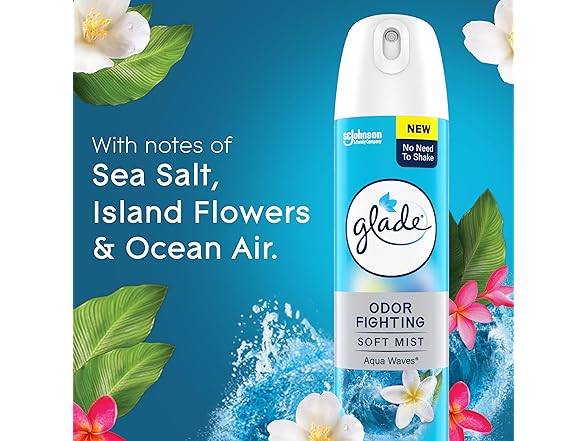 Glade Aqua Waves Spray 8oz (6pk)