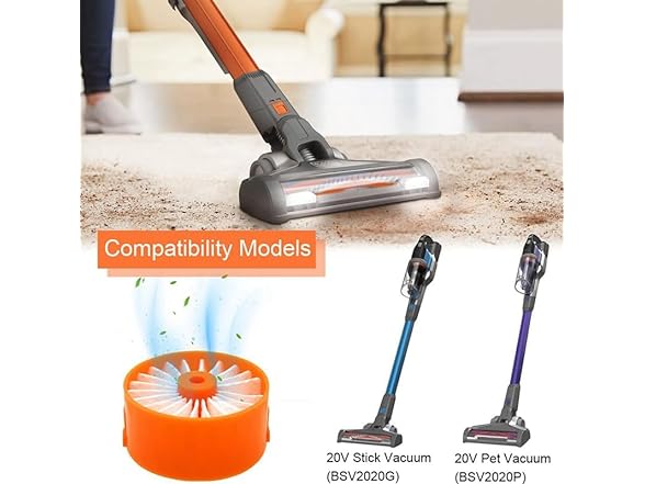 4 Pack Cordless Stick Vacuum Filter