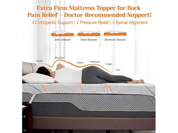 Extra Firm Mattress Topper 4 Inch Queen Size