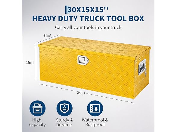 Aluminum Truck Bed Tool Box 30''
