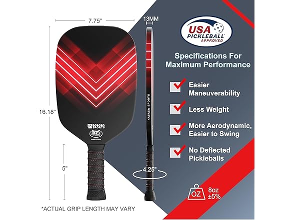 Kasaca Edgeless Pickleball Paddle Beginners