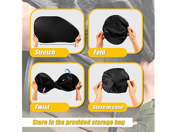 Zone Tech SS0019 Side Window Cling On Sun Shades- 2-Pack Bl