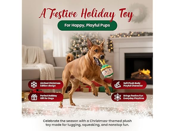 Bow Wow Pet Elf Ornament Rope Plush Dog Chew Toy