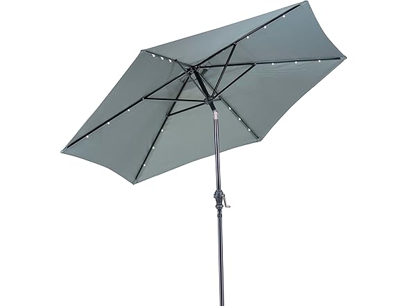 Sun-Ray Umbrella 9 Ft Solar Round Grey