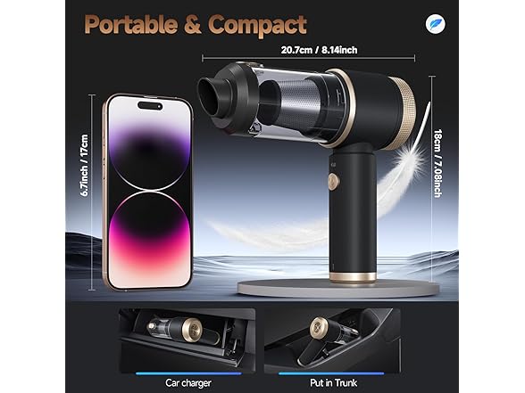 Ytnewin Car Vacuum Portable Cordless